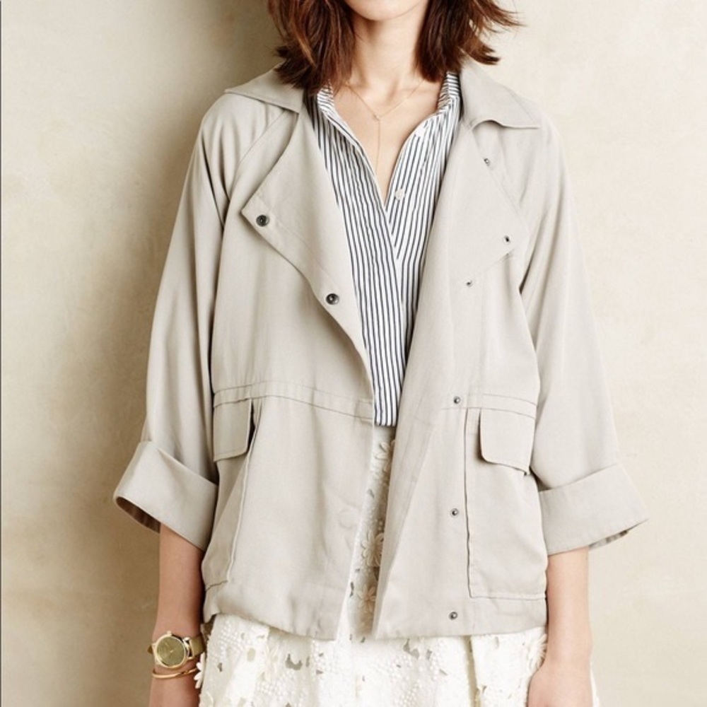 Harlyn Lightweight Tencel Utility Jacket XS | Cotton Silk Lined Swing Jacket